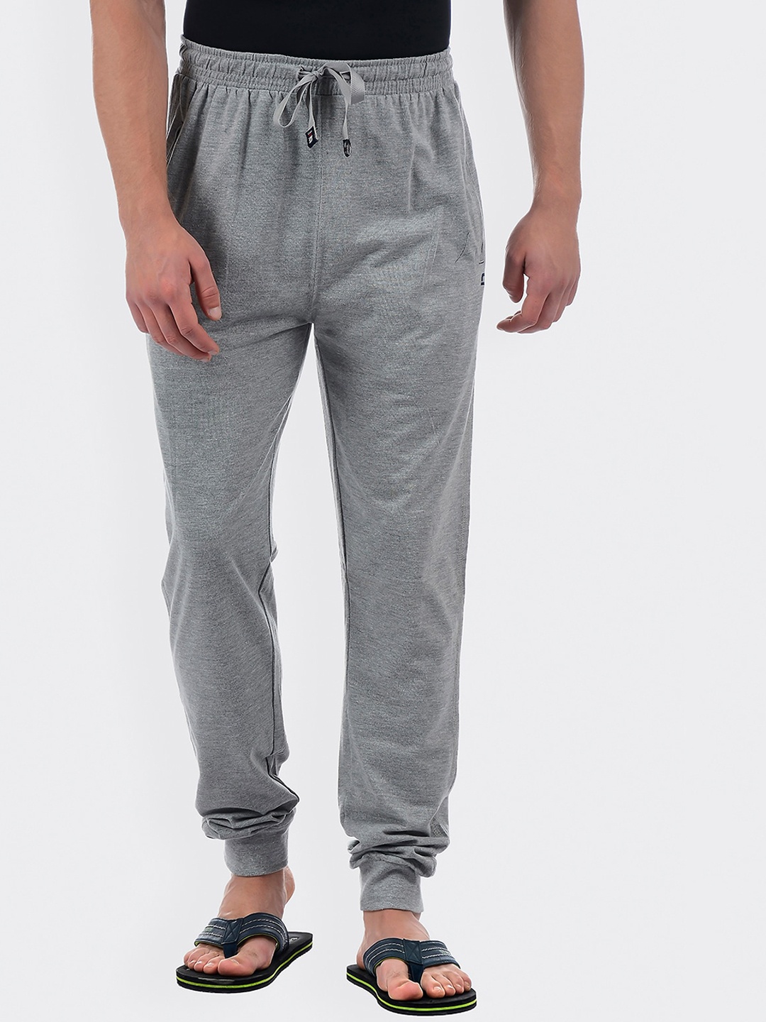 

Sweet Dreams Men Mid Rise Cotton Lounge Joggers, Grey melange