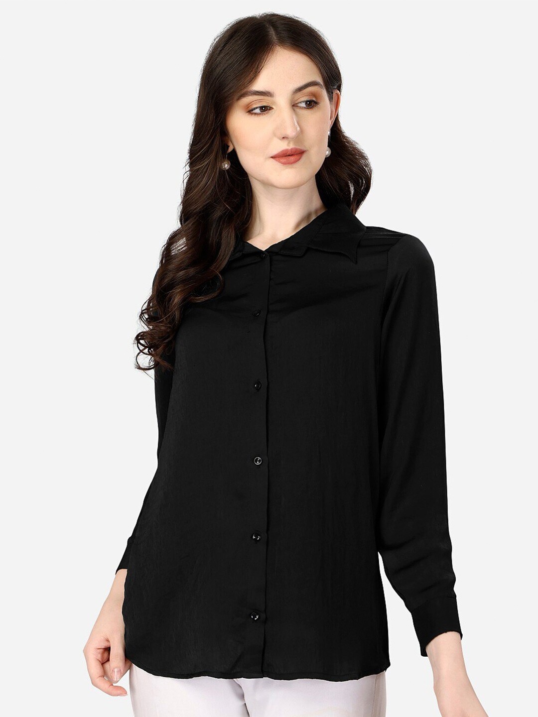 

Fab Star Classic Oversized Pure Cotton Casual Shirt, Black