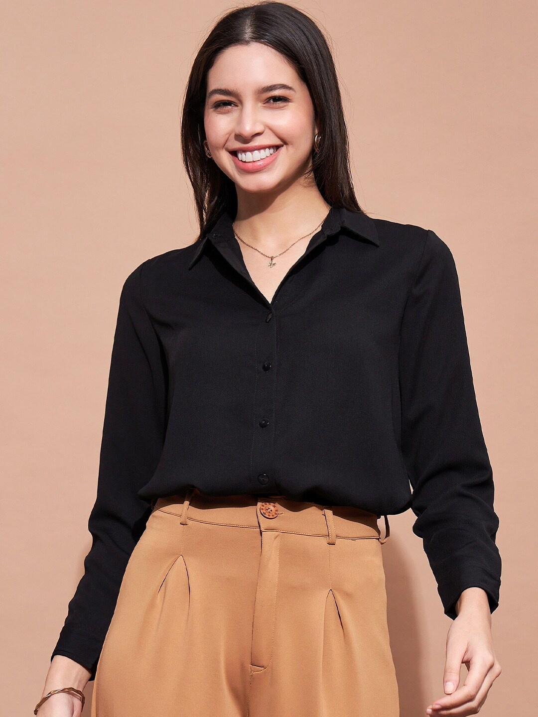 

Fab Star Classic Slim Fit Casual Shirt, Black