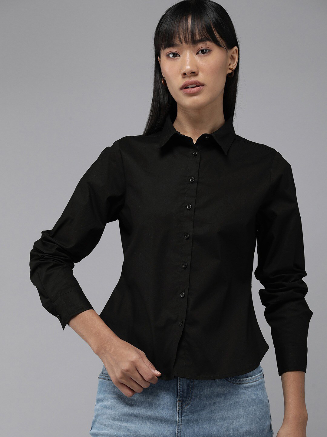 

Fab Star Classic Slim Fit Casual Shirt, Black