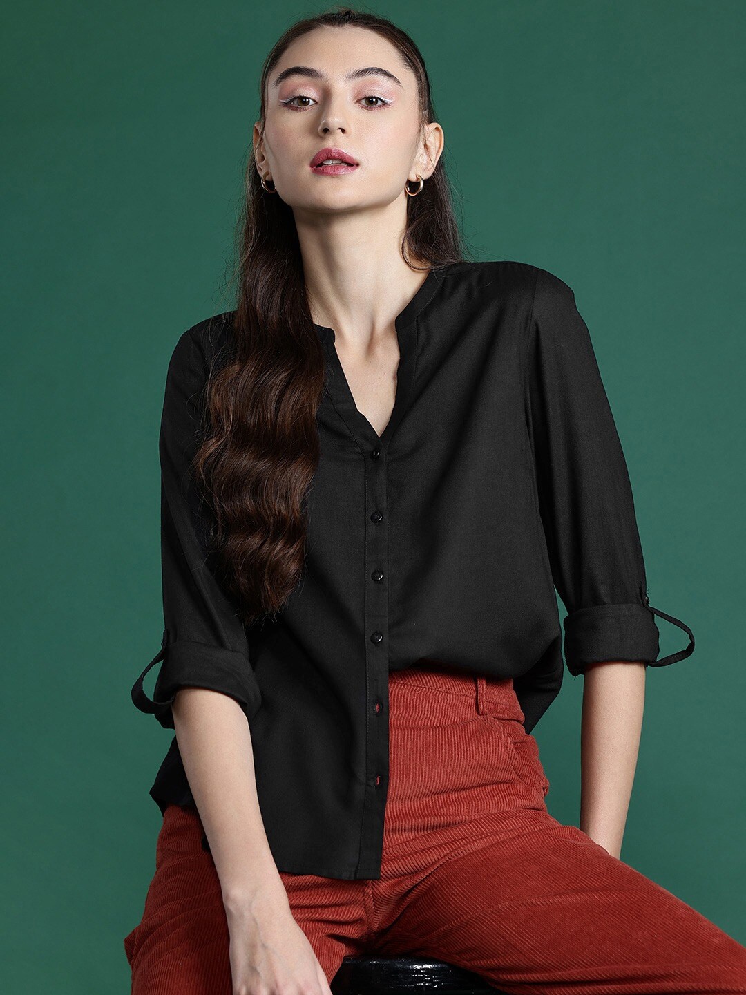 

Fab Star Classic Slim Fit Casual Shirt, Black
