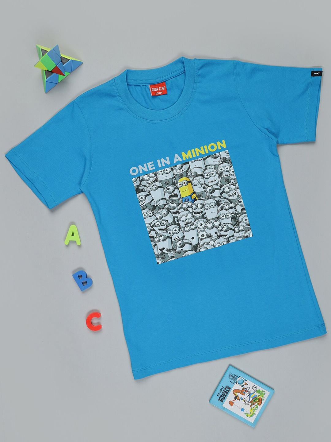 

Gavin Paris Girls Minions Printed Bio Finish Pure Cotton T-shirt, Blue