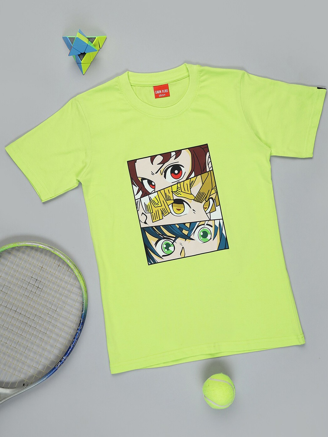 

Gavin Paris Girls Demon Slayer Printed Bio Finish Pure Cotton T-shirt, Green