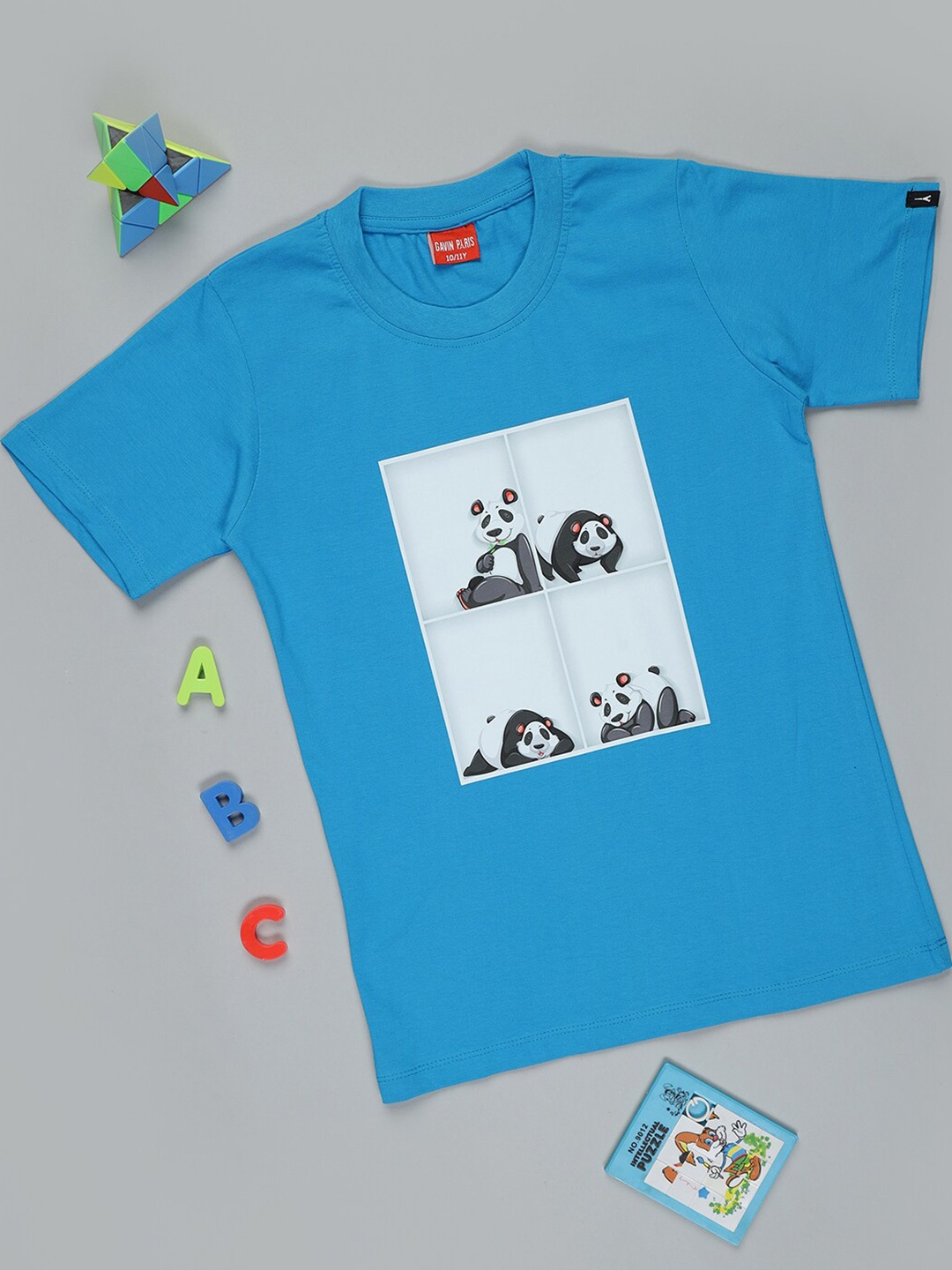 

Gavin Paris Girls Kung Fu Panda Printed Bio Finish Pure Cotton T-shirt, Blue