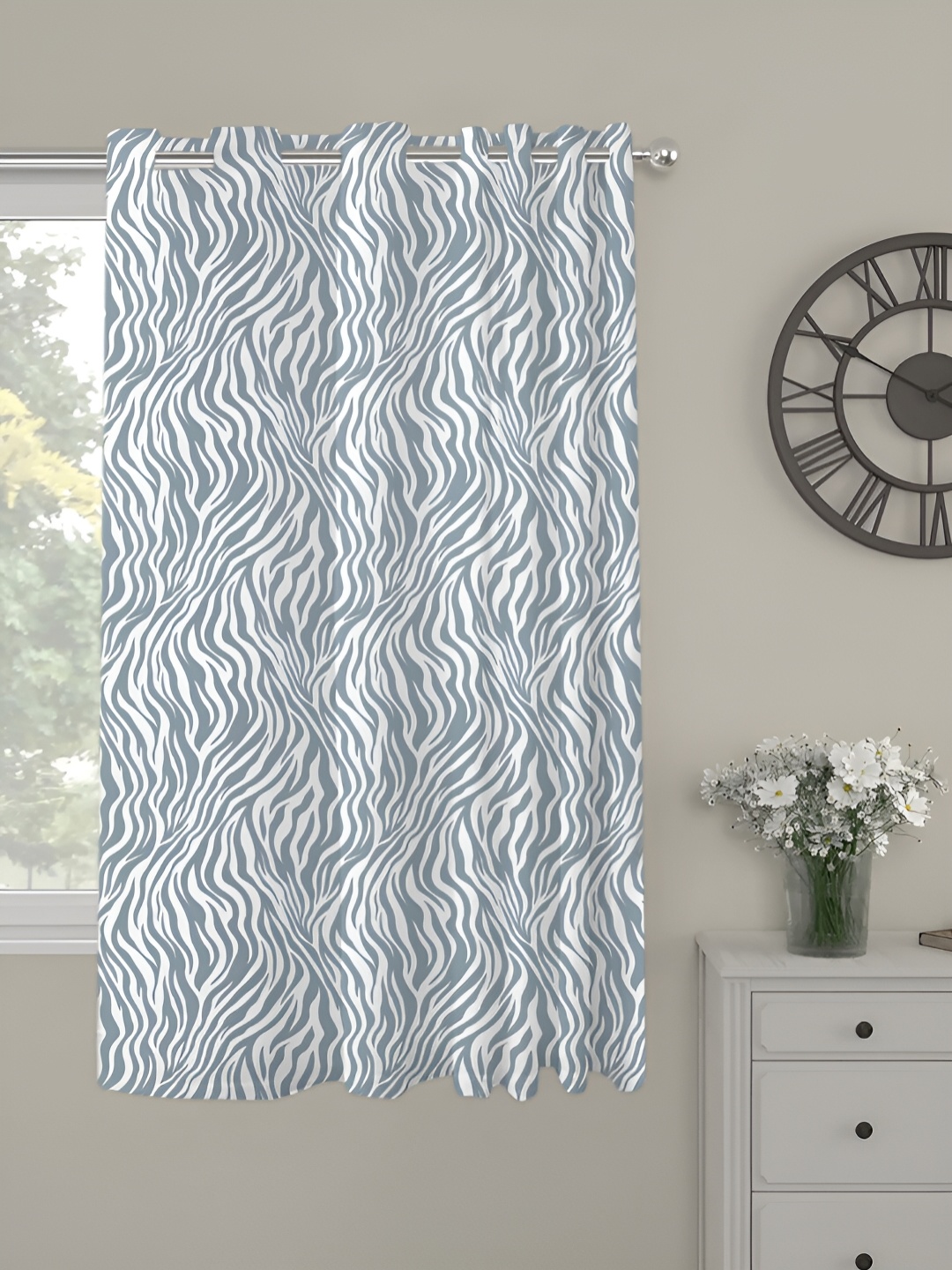 

OASIS Grey Abstract Printed Window Curtain