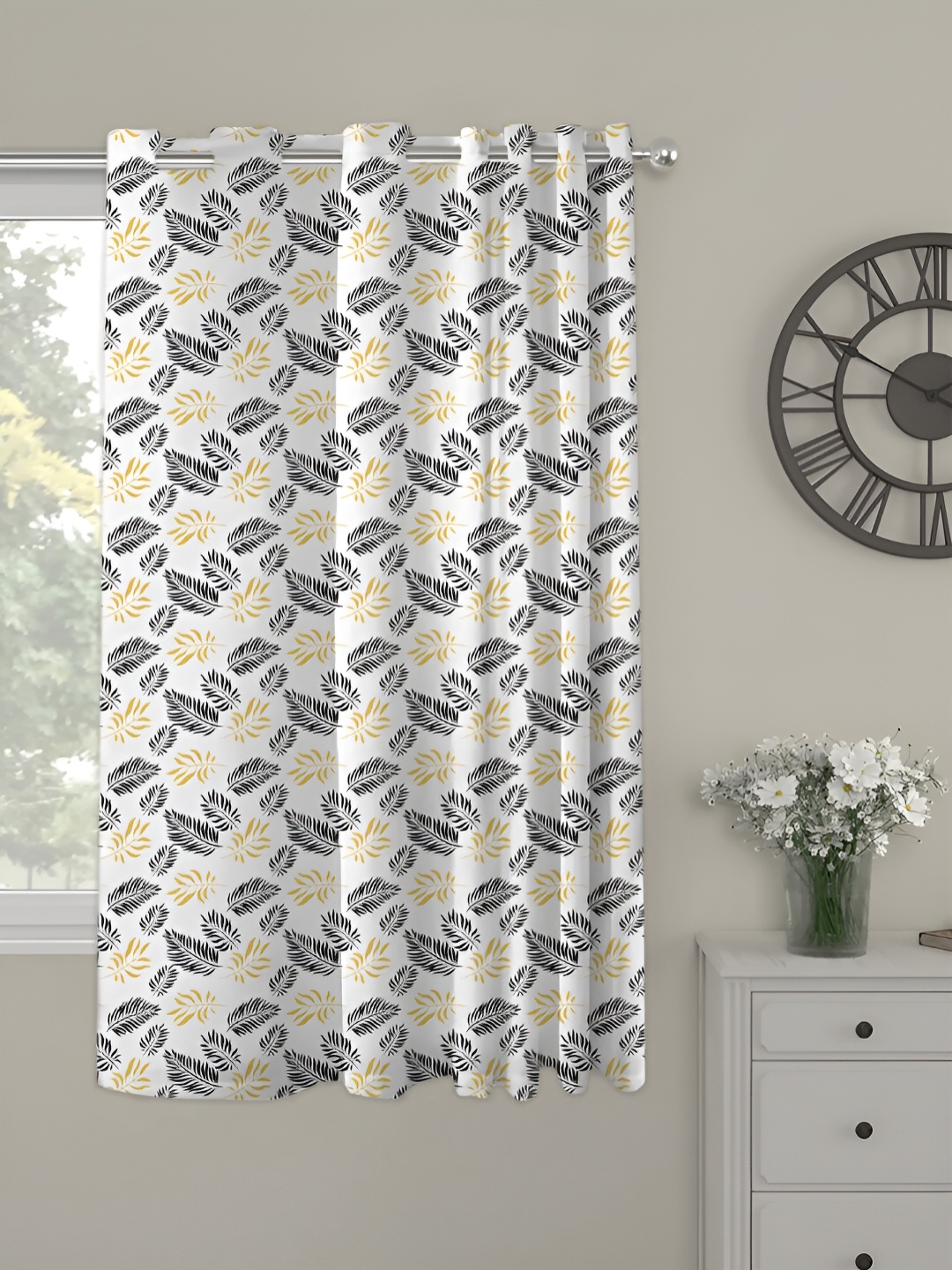 

OASIS Black Ethnic Motifs Printed Window Curtain