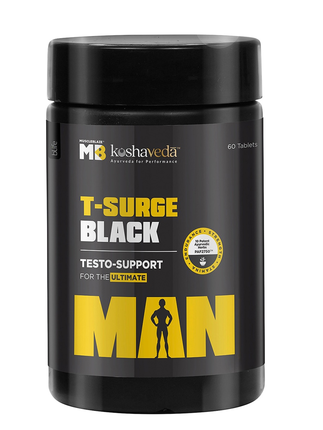 

MuscleBlaze Men Koshaveda T-Surge Black Tablets - 60 Tablets