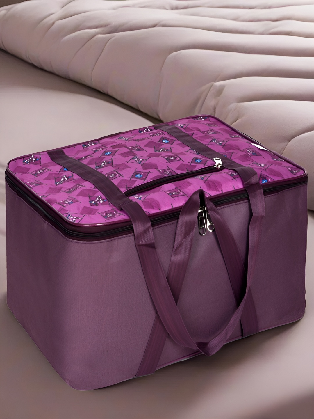 

Kuber Industries Purple Printed Reusable Multi-Utility Organisers