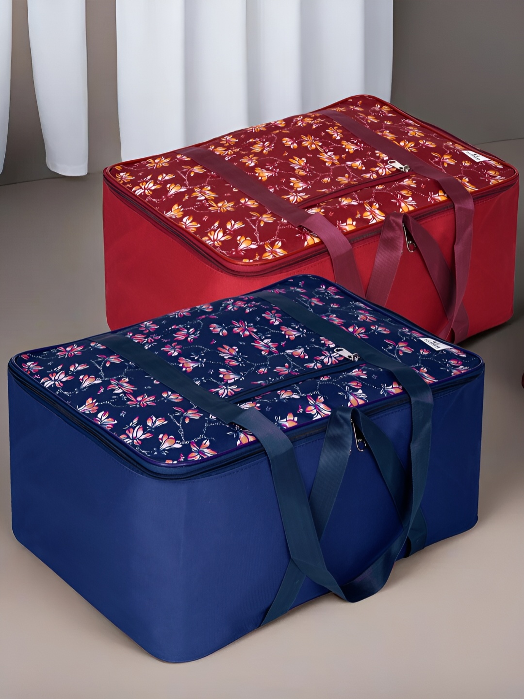 

Kuber Industries Navy Blue & Maroon 2 Pieces Multi-Utility Organisers