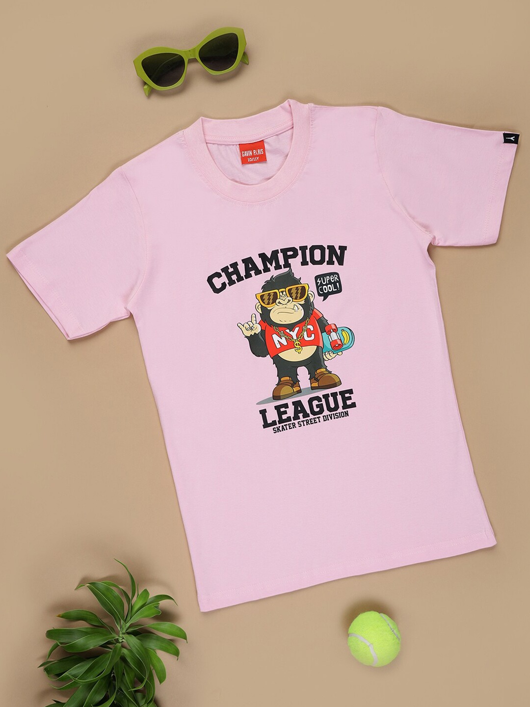 

Gavin Paris Girls Graphic Printed Bio Finish Pure Cotton T-shirt, Pink