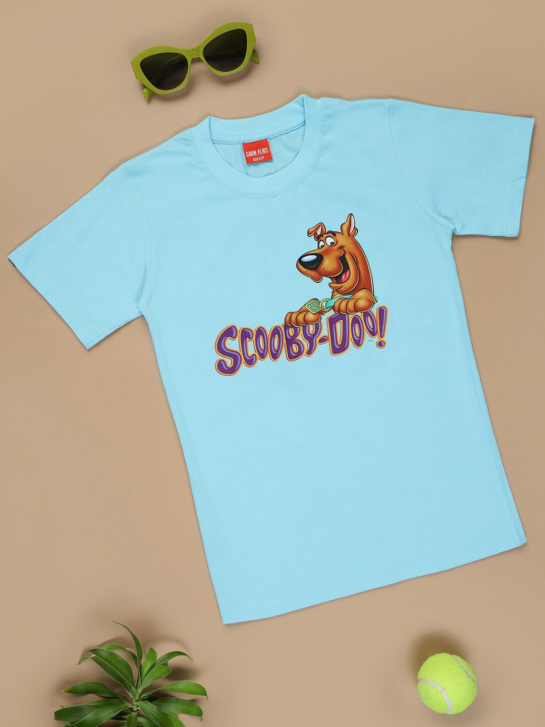 Gavin Paris Girls Scooby-Doo Printed Bio Finish Pure Cotton T-shirt, Blue