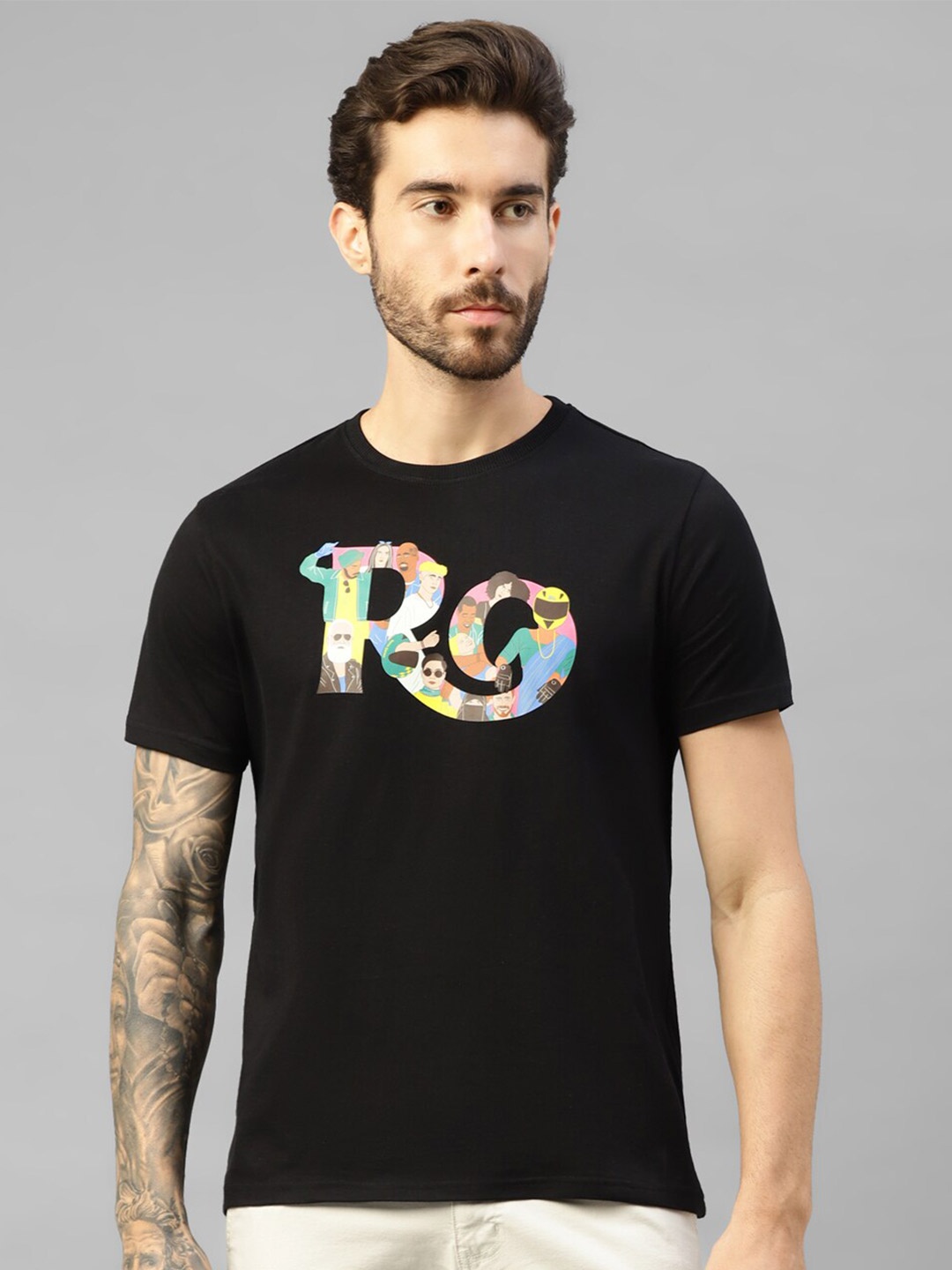 

Royal Enfield Typography Printed Casual T-shirt, Black