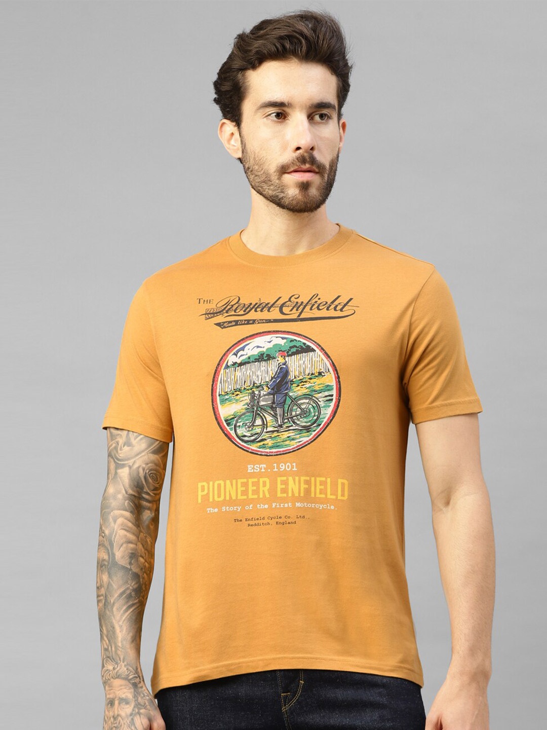 

Royal Enfield Graphic Printed T-shirt, Orange
