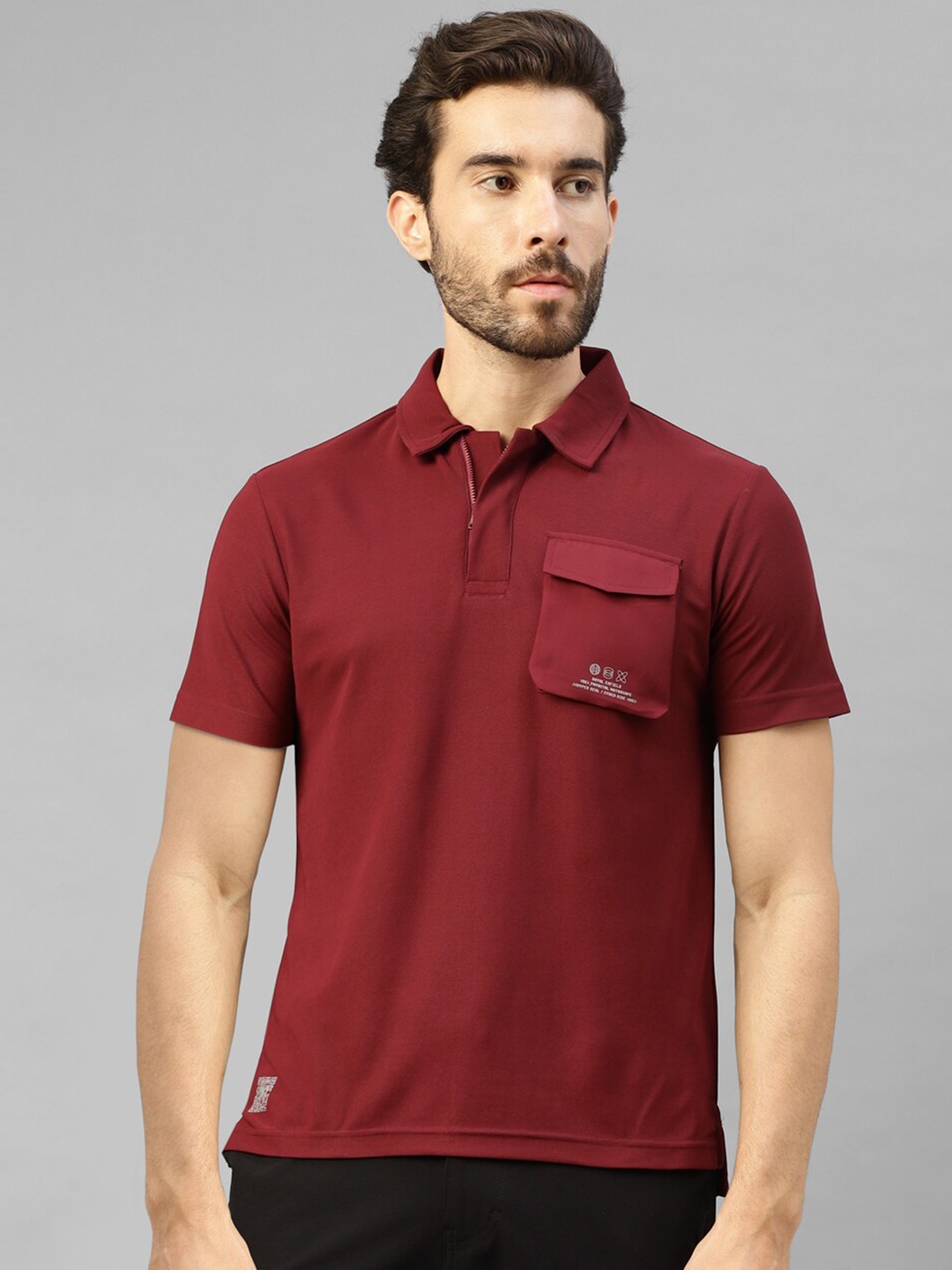 

Royal Enfield Polo Collar Pockets Casual T-shirt, Purple