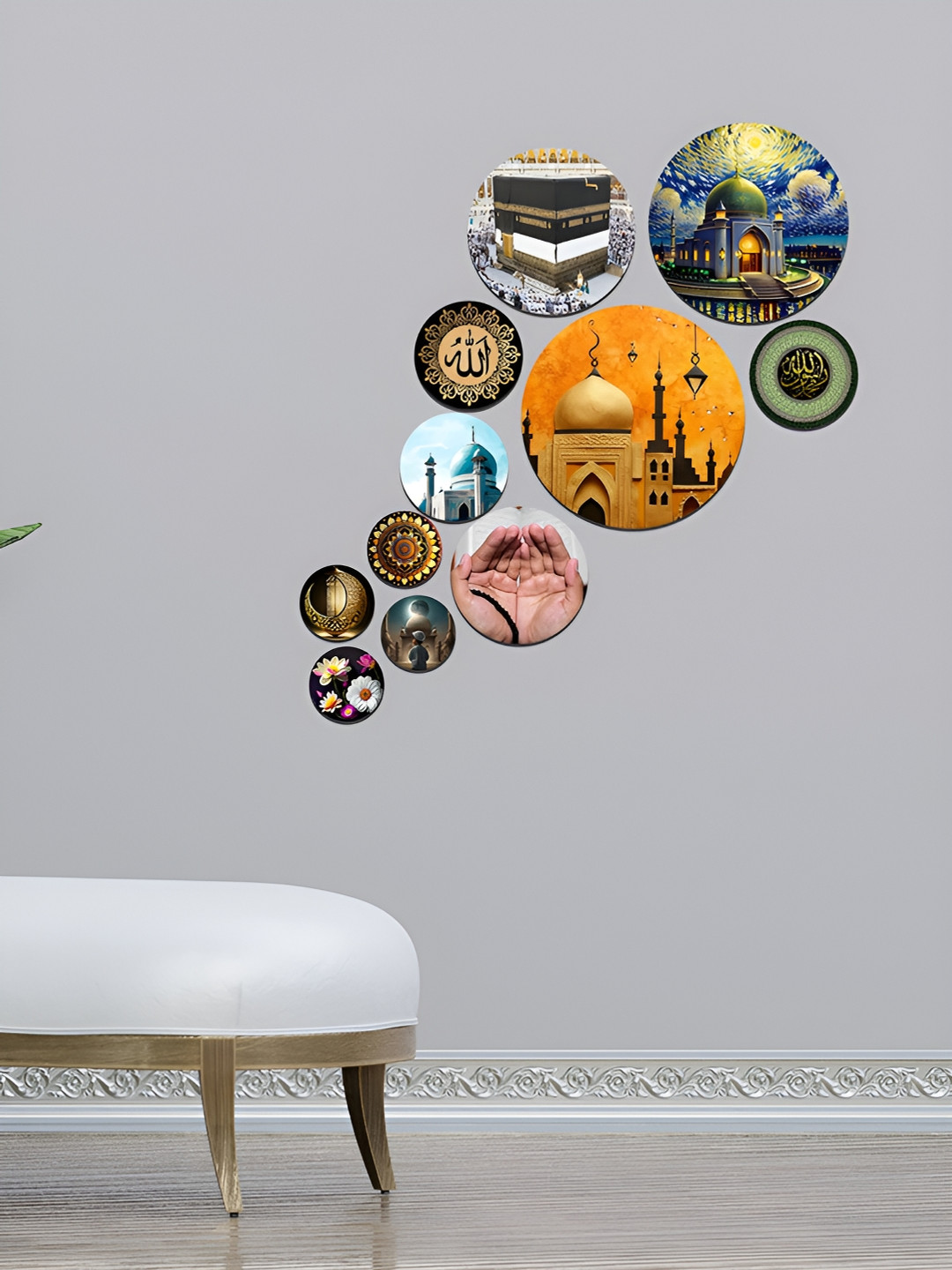 

ArtVibes Yellow & Green 11 Pieces Wooden Wall Hanging Decoration