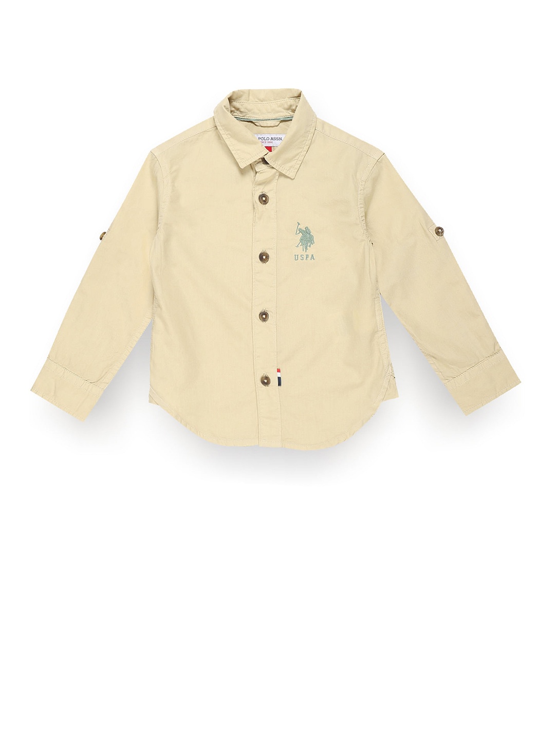 

U.S. Polo Assn. Kids Boys Classic Opaque Pure Cotton Casual Shirt, Beige