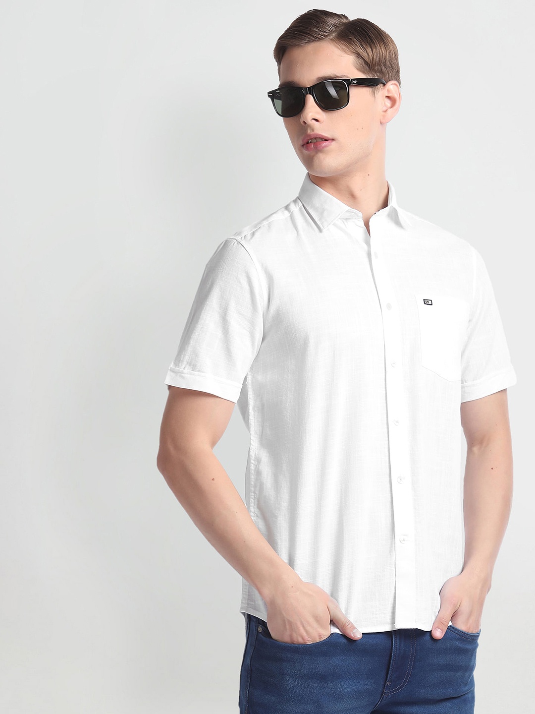 

Arrow Sport Spread Collar Casual Shirt, White