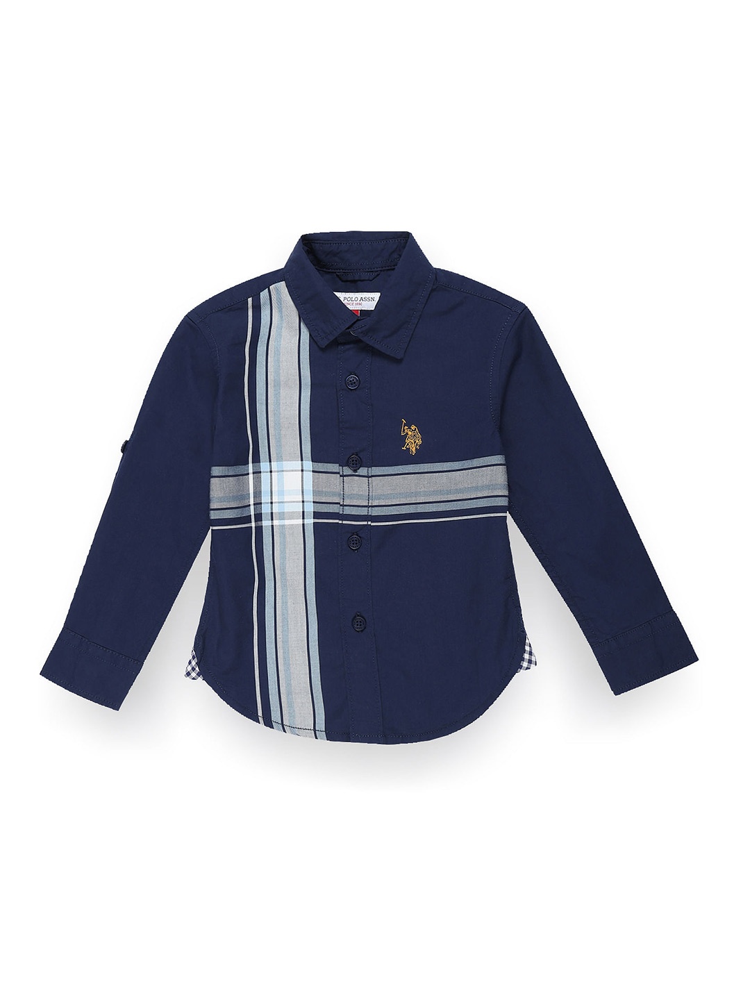 

U.S. Polo Assn. Kids Boys Classic Striped Pure Cotton Casual Shirt, Blue