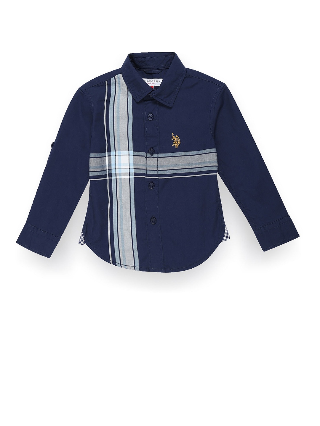 

U.S. Polo Assn. Kids Boys Classic Striped Pure Cotton Casual Shirt, Blue