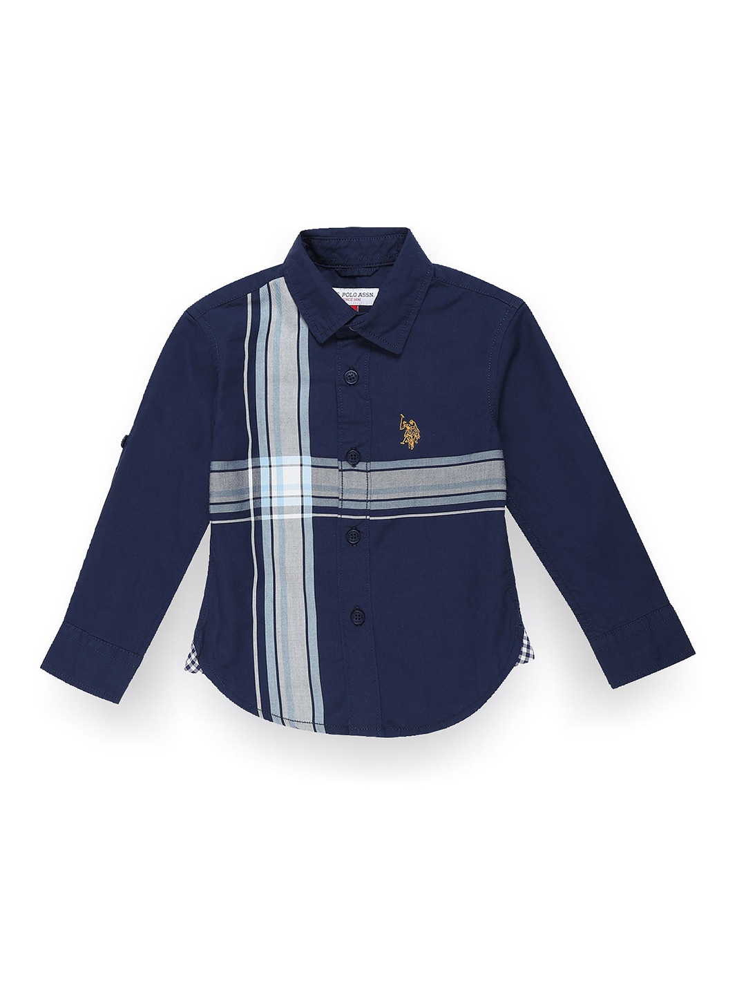 

U.S. Polo Assn. Kids Boys Classic Striped Pure Cotton Casual Shirt, Blue