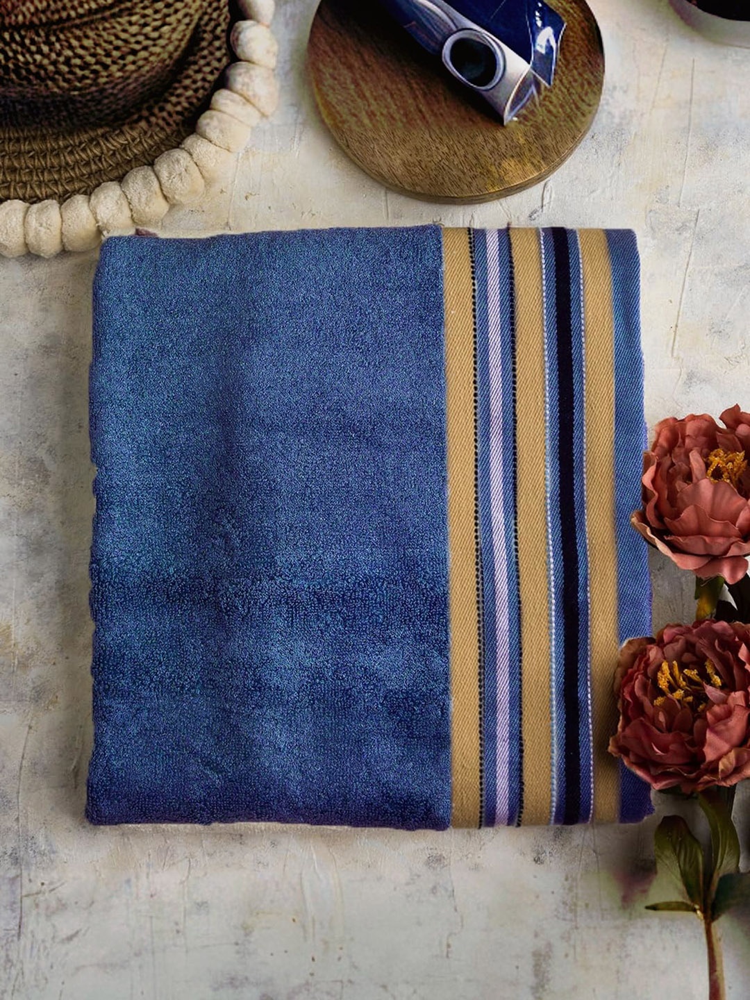 

MUSH Yellow & Blue Striped 500 GSM Bamboo Bath Towels