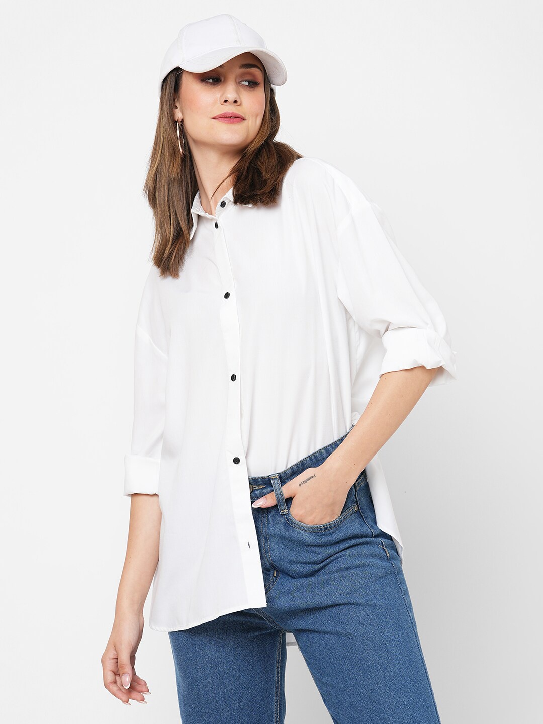 

VASTRADO Classic Oversized Long Sleeves Casual Shirt, White