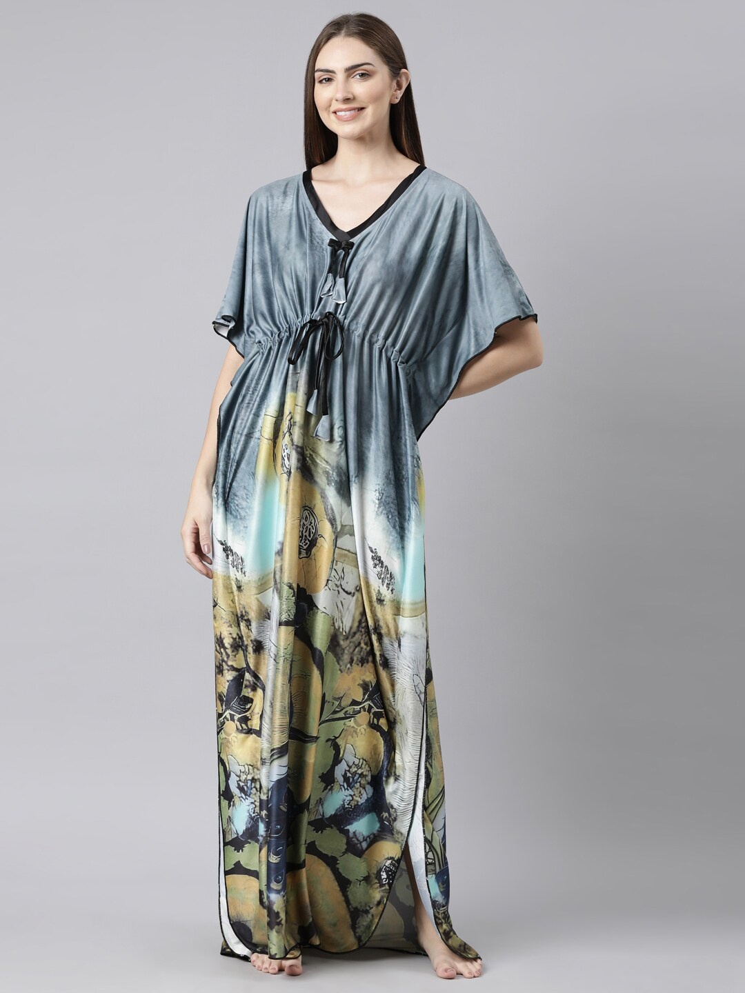 

Bailey sells Abstract Printed Satin Kaftan Maxi Nightdress, Grey