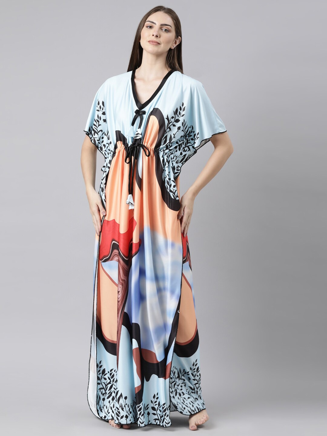 

Bailey sells Abstract Printed Satin Kaftan Maxi Nightdress, Blue