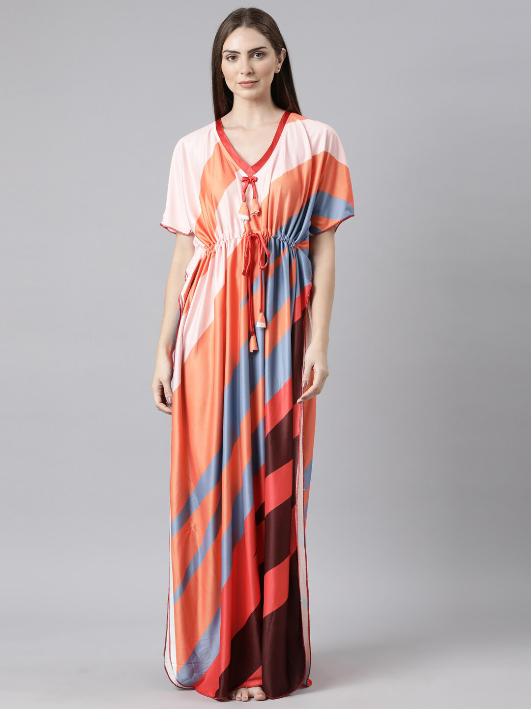 

Bailey sells Abstract Printed Satin Kaftan Maxi Nightdress, Orange