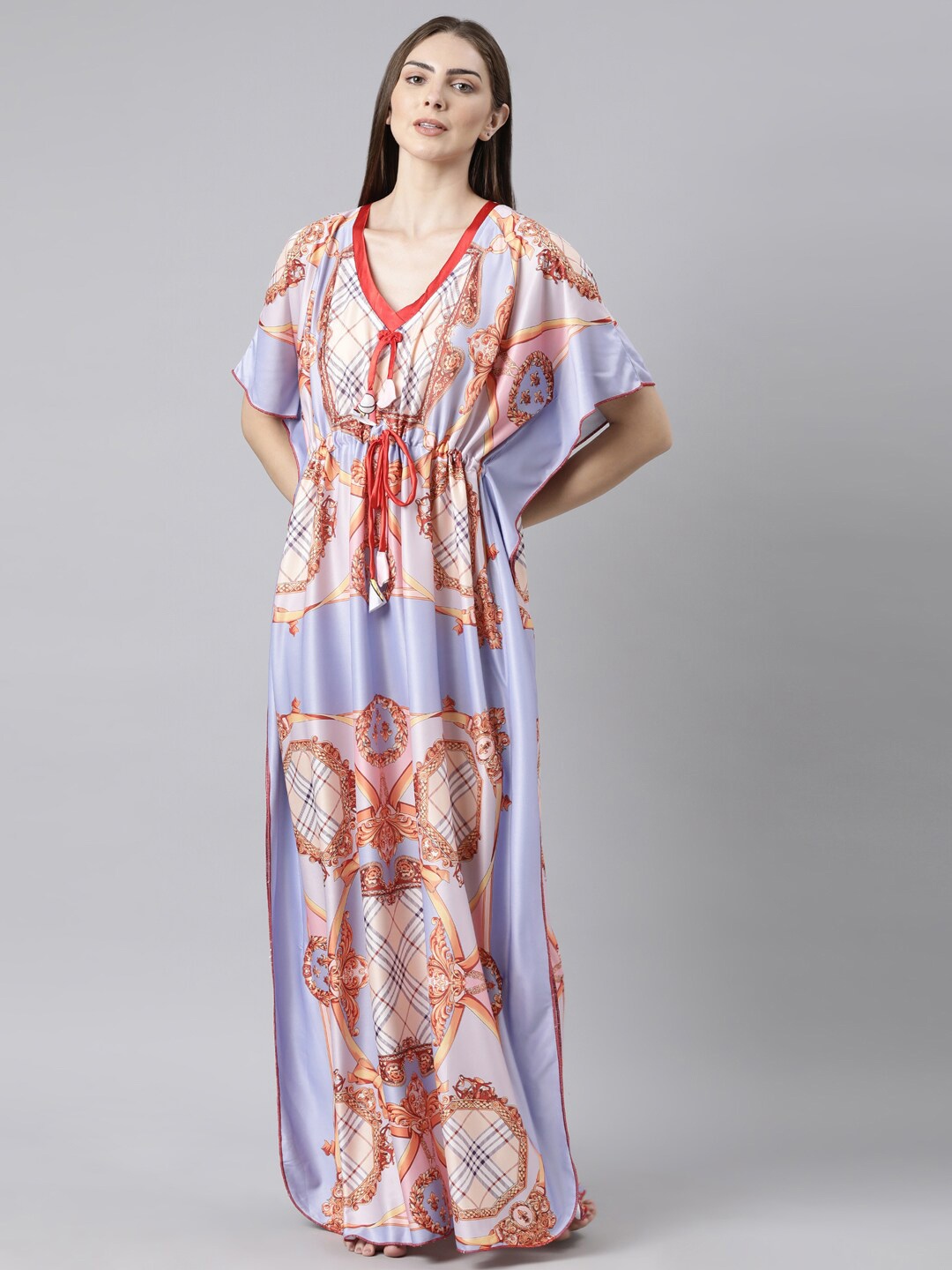 

Bailey sells Abstract Printed Satin Kaftan Maxi Nightdress, Rust