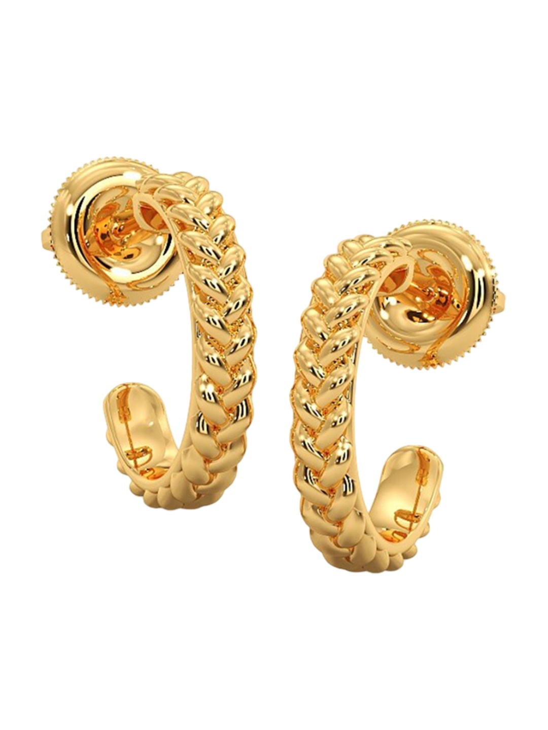 

CANDERE A KALYAN JEWELLERS COMPANY 18KT Yellow Gold J Shaped Earrings-2gm