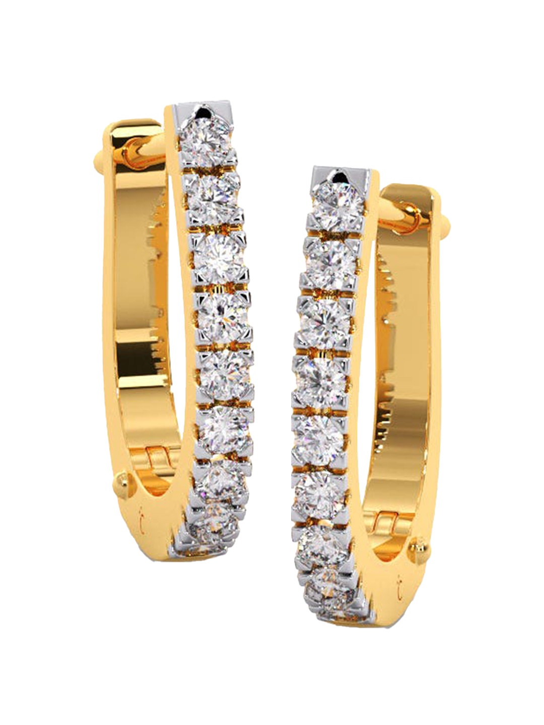 

CANDERE A KALYAN JEWELLERS COMPANY BIS Hallmark 18KT Gold Diamond Hoop Earrings-2.0gm