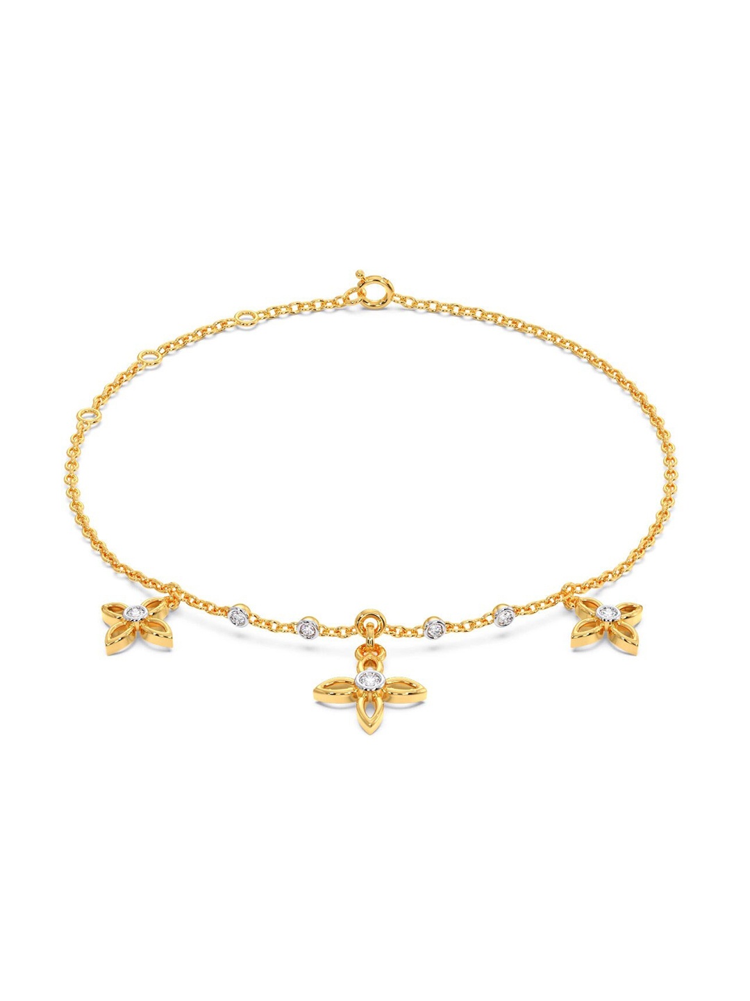 

CANDERE A KALYAN JEWELLERS COMPANY 14KT Gold Diamond Charm Bracelet-1.58gm