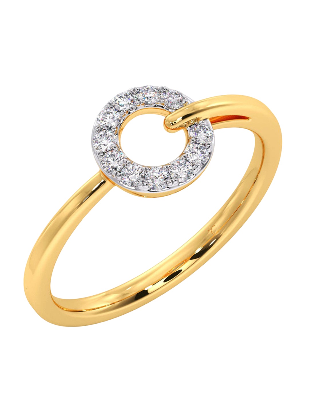 

CANDERE A KALYAN JEWELLERS COMPANY BIS Hallmark 18KT Gold Diamond Finger Ring-2.28gm