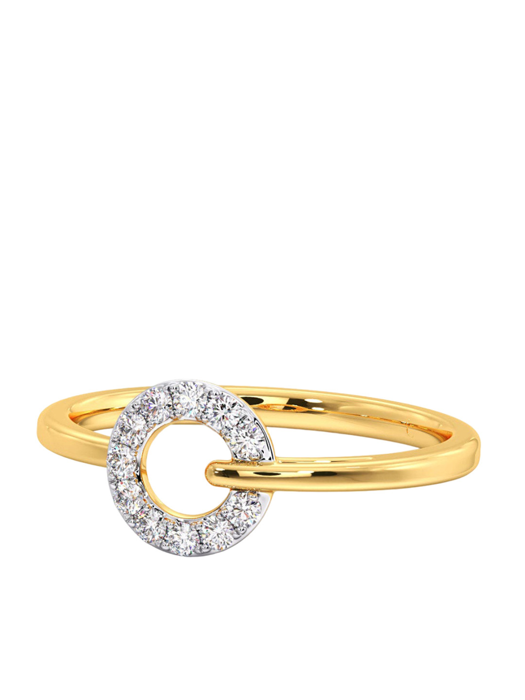 

CANDERE A KALYAN JEWELLERS COMPANY BIS Hallmark 14KT Gold Diamond Finger Ring-1.7gm