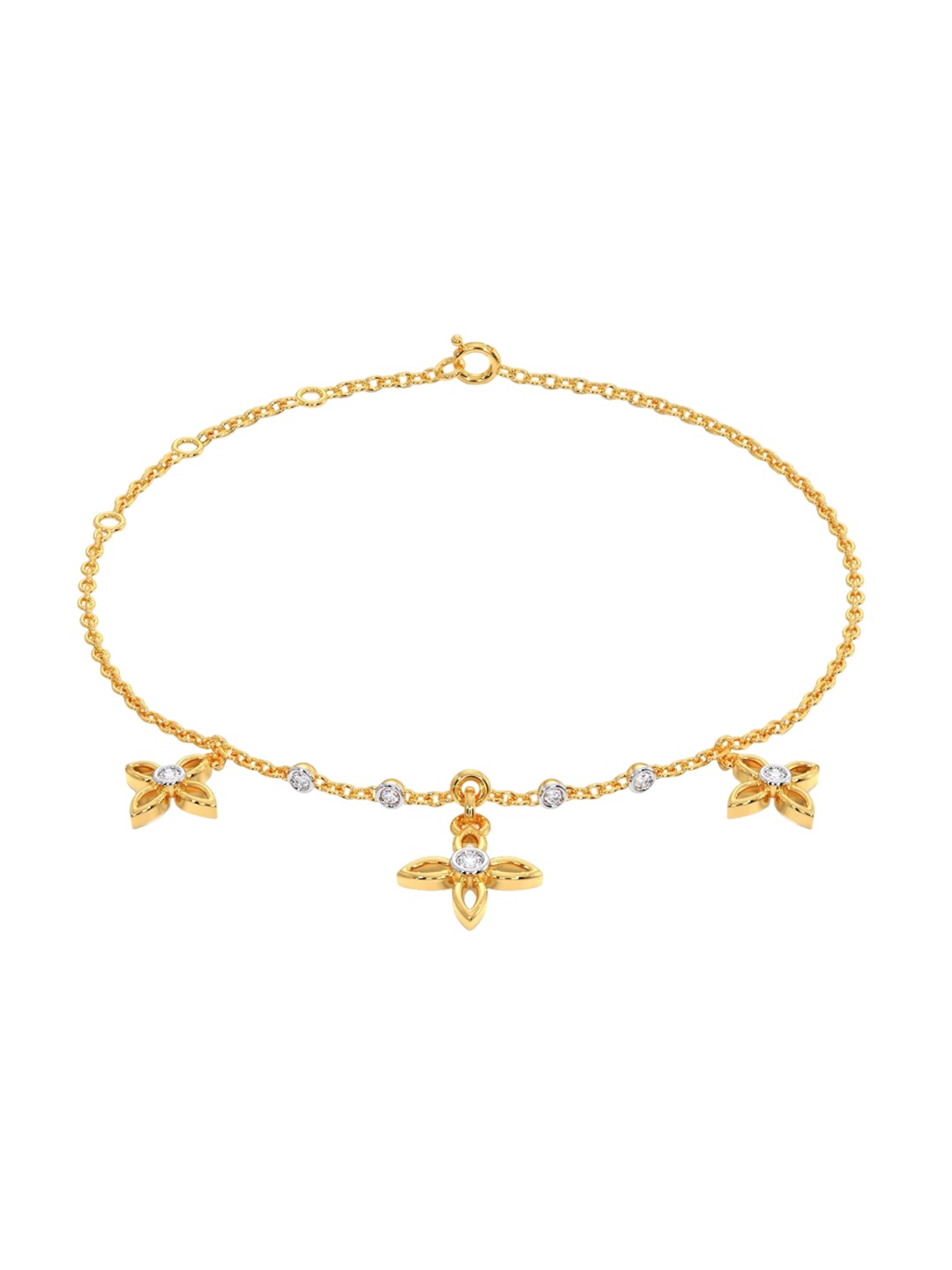 

CANDERE A KALYAN JEWELLERS COMPANY 18KT Gold Diamond Charm Bracelet-2.31gm