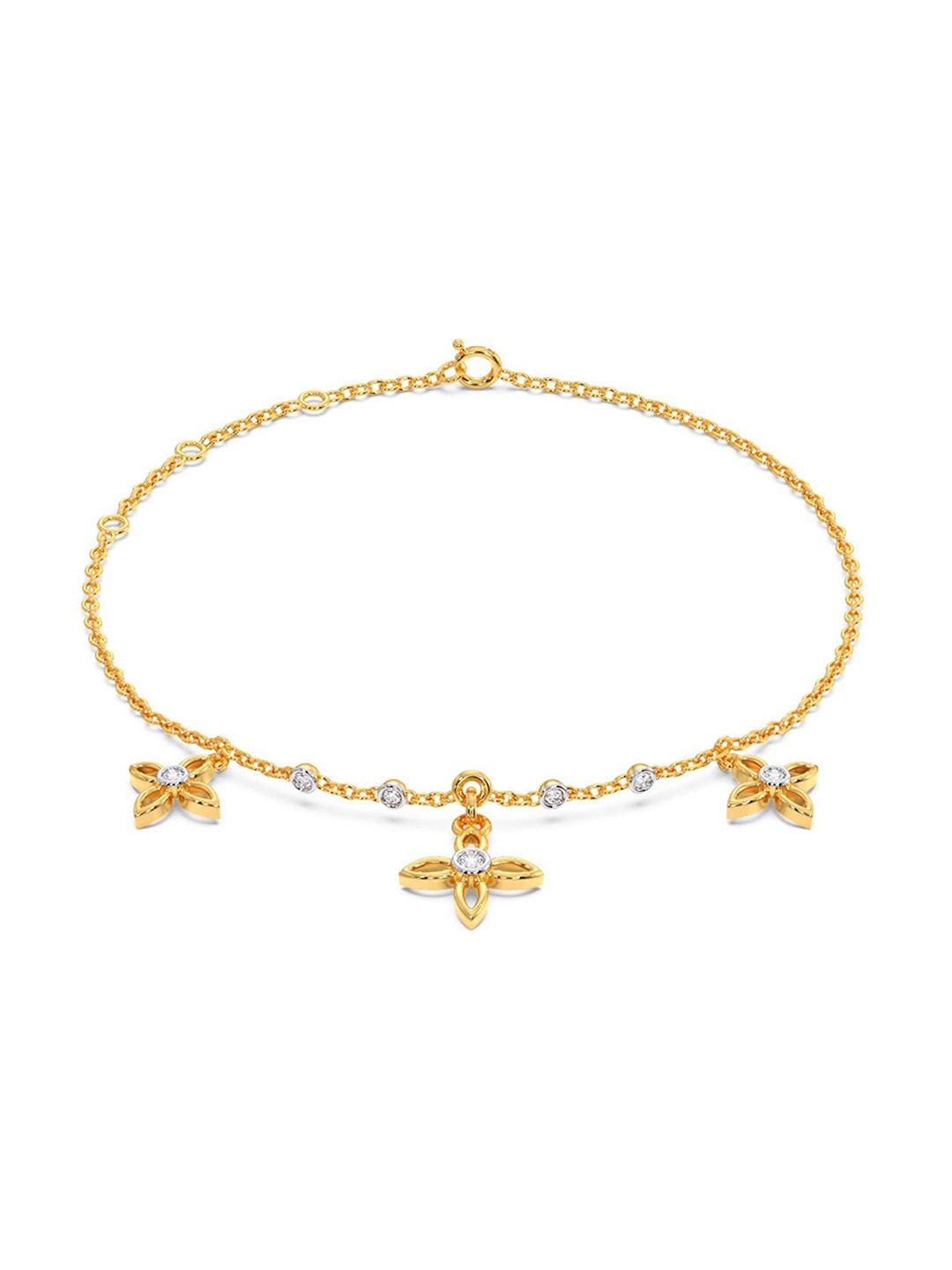 

CANDERE A KALYAN JEWELLERS COMPANY BIS Hallmark 14KT Gold Diamond Bracelet-2.11gm