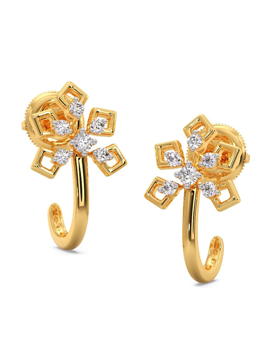 

CANDERE A KALYAN JEWELLERS COMPANY 14KT Gold Diamond Earrings-1.7gm