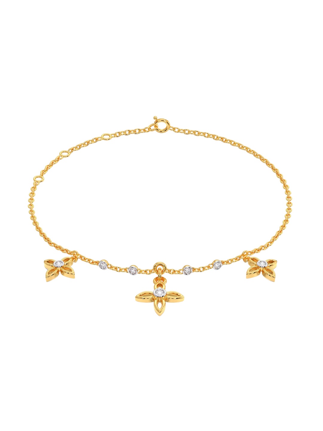 

CANDERE A KALYAN JEWELLERS COMPANY 18KT Gold Diamond Charm Bracelet-2.15gm