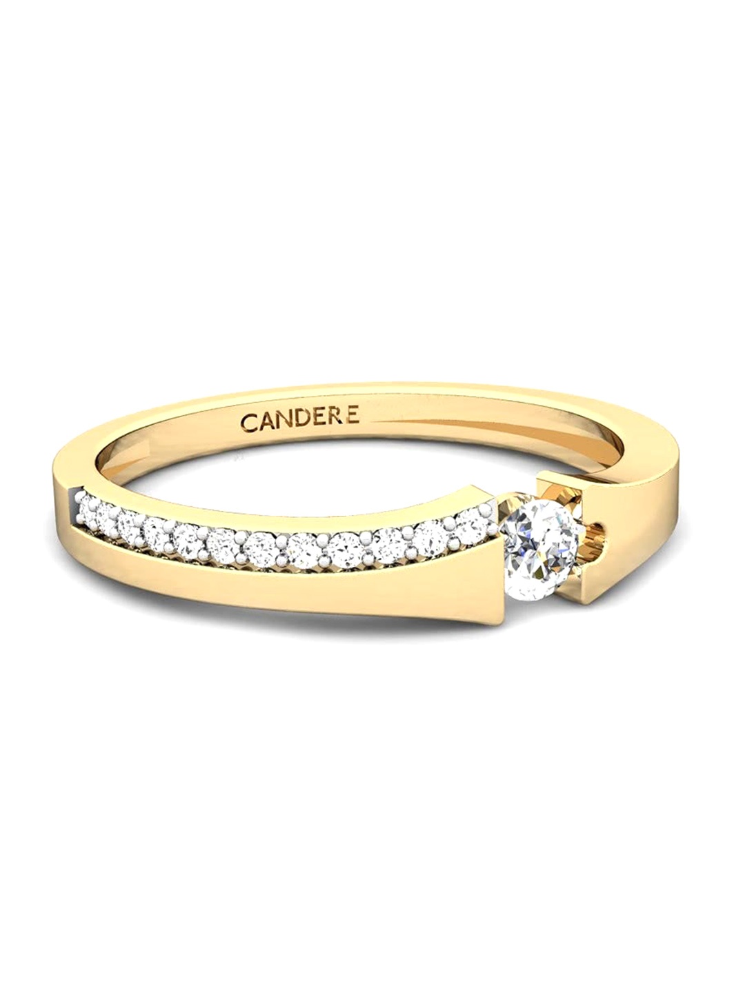 

CANDERE A KALYAN JEWELLERS COMPANY BIS Hallmark 14KT Gold Diamond Finger Ring-1.86gm