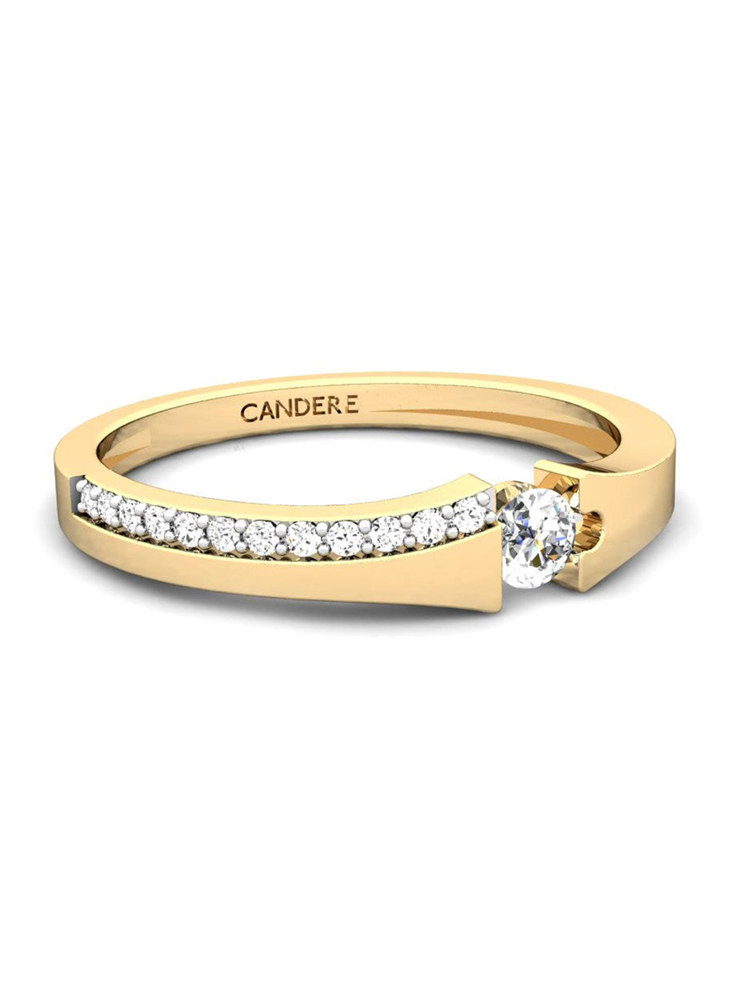 

CANDERE A KALYAN JEWELLERS COMPANY BIS Hallmark 18KT Gold Diamond Finger Ring-1.96gm
