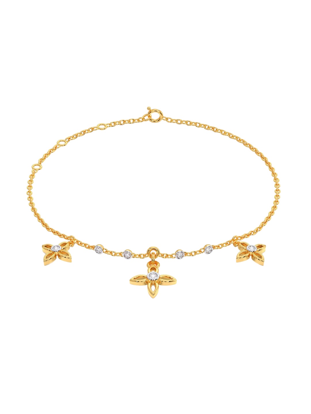 

CANDERE A KALYAN JEWELLERS COMPANY BIS Hallmark 14KT Gold Diamond Bracelet-1.84gm