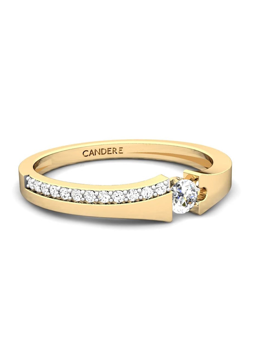 

CANDERE A KALYAN JEWELLERS COMPANY BIS Hallmark 14KT Gold Diamond Ring-1.77gm