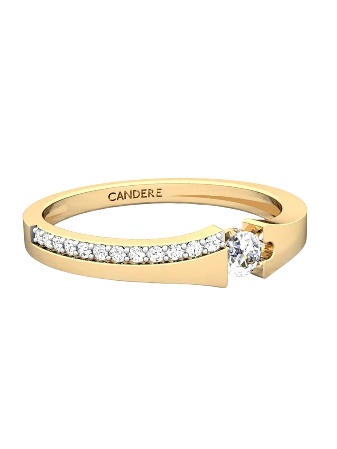 

CANDERE A KALYAN JEWELLERS COMPANY BIS Hallmark 18KT Gold Diamond Finger Ring-1.92gm