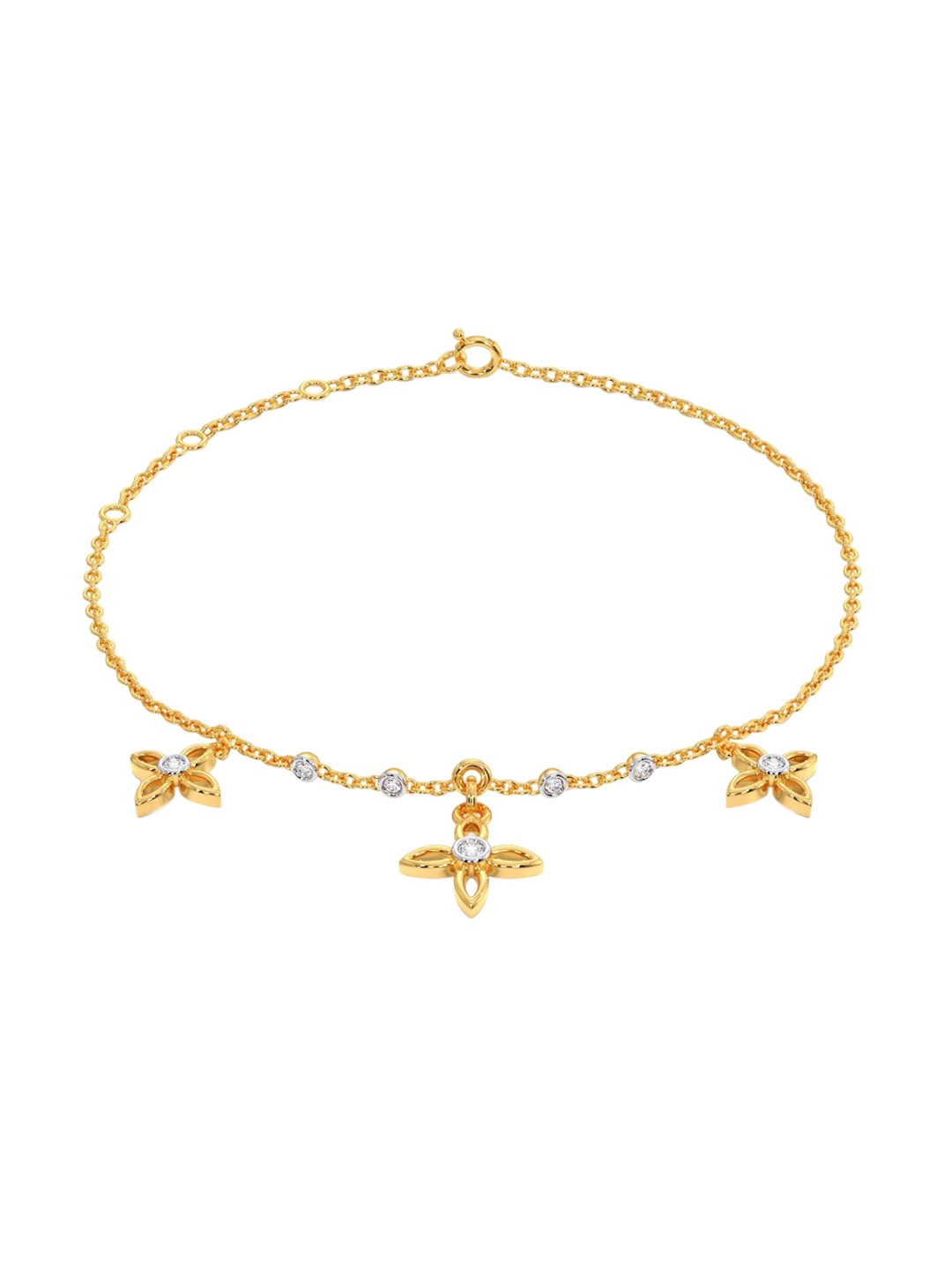 

CANDERE A KALYAN JEWELLERS COMPANY BIS Hallmark 18KT Gold Diamond Bracelet-1.85gm