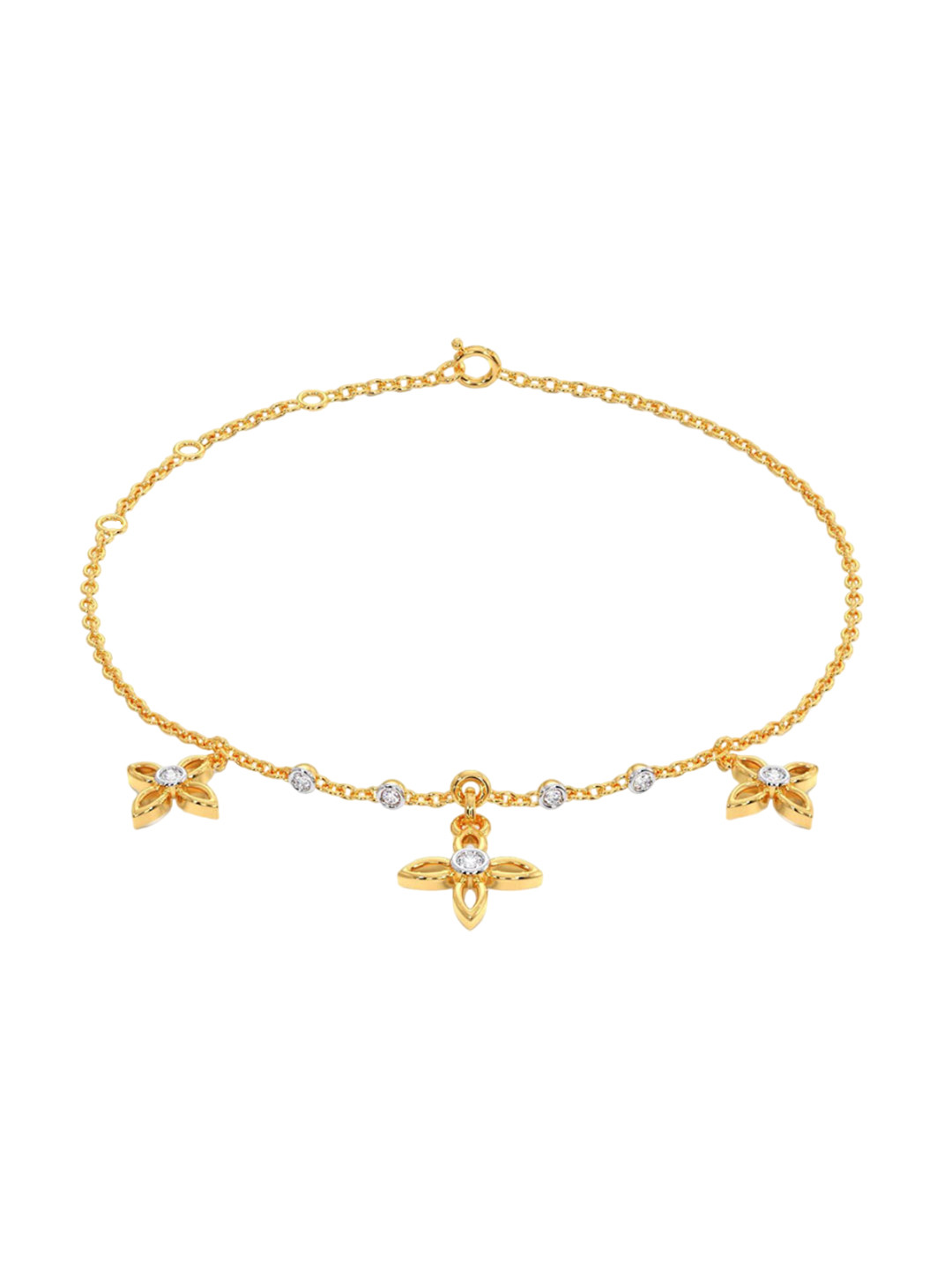 

CANDERE A KALYAN JEWELLERS COMPANY 18KT Gold Diamond Charm Bracelet-2.46gm