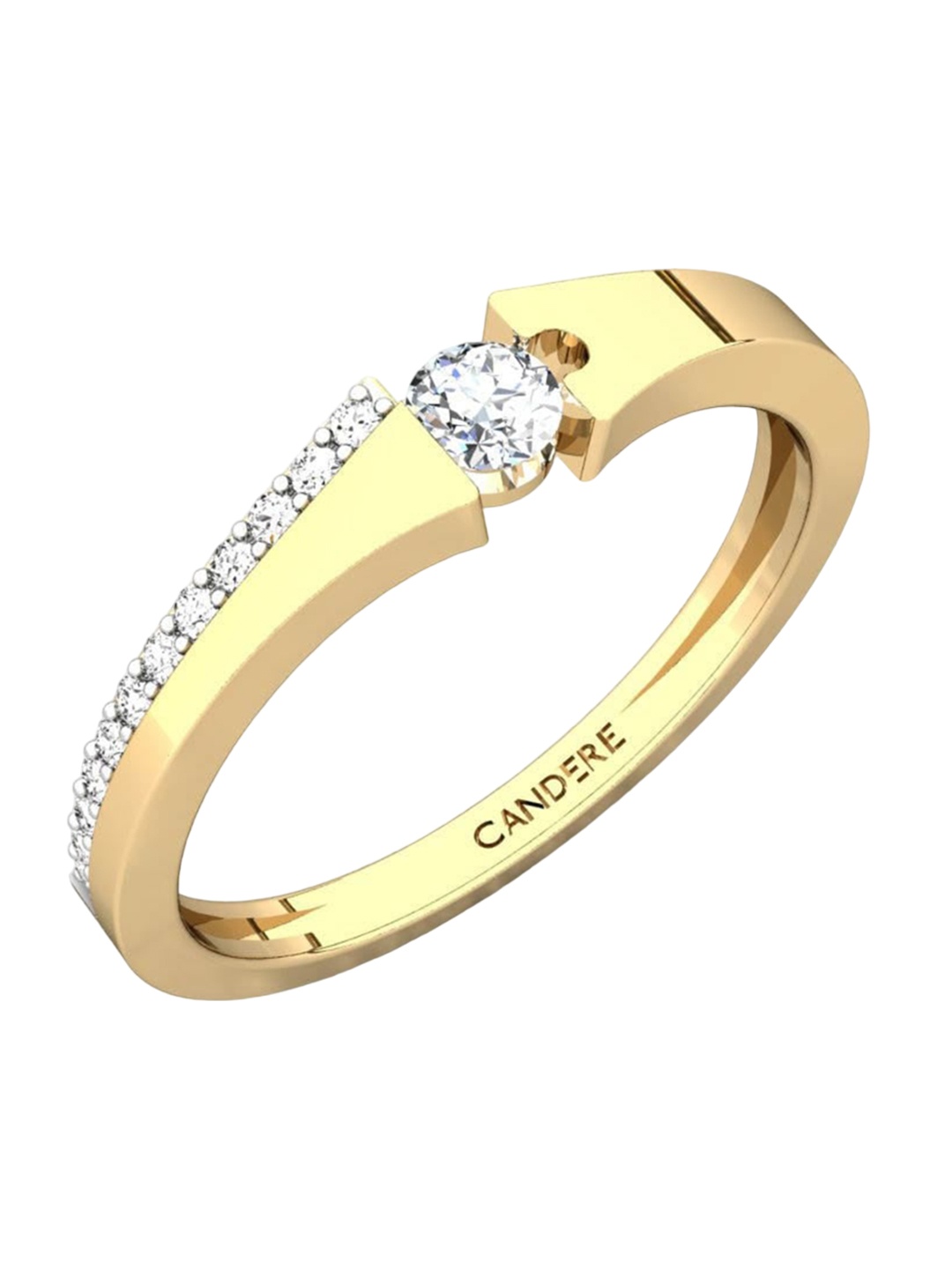 

CANDERE A KALYAN JEWELLERS COMPANY BIS Hallmark 18KT Gold Diamond Finger Ring-2.23gm