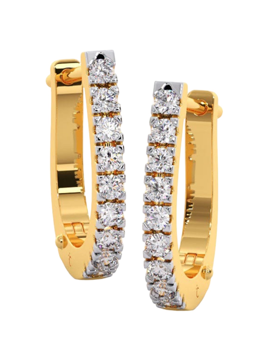 

CANDERE A KALYAN JEWELLERS COMPANY BIS Hallmark 14KT Gold Diamond Hoop Earrings-1.7gm