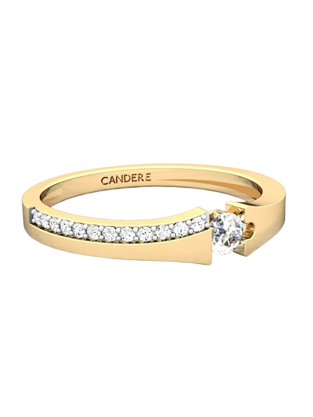 

CANDERE A KALYAN JEWELLERS COMPANY BIS Hallmark 14KT Gold Diamond Finger Ring-1.83gm