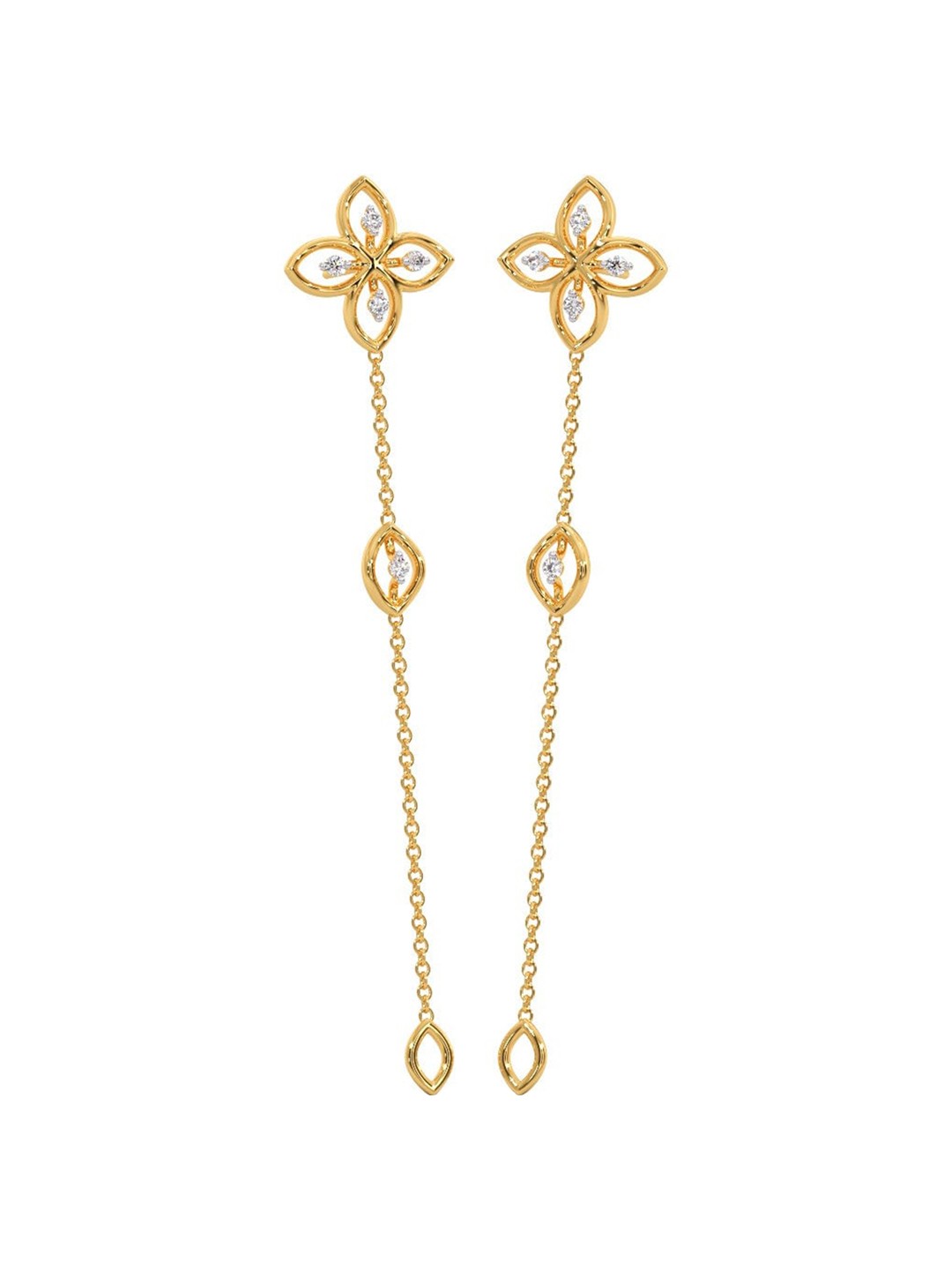 

CANDERE A KALYAN JEWELLERS COMPANY BIS Hallmark 18KT Gold Diamond Drop Earrings-2.0gm